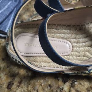 Stuart Weitzman Navy Espadrille Sandals